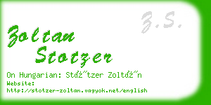zoltan stotzer business card